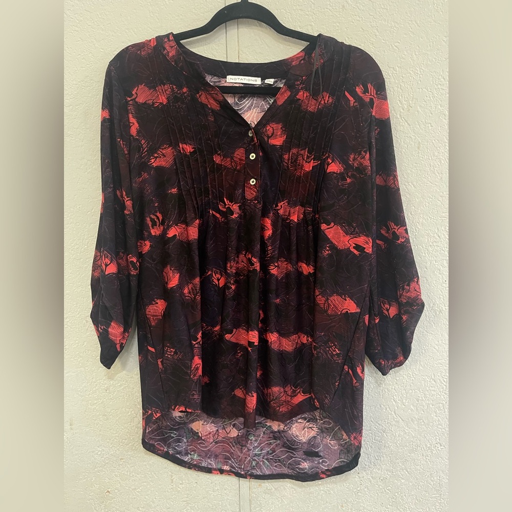 Notations - Half Button Up Blouse